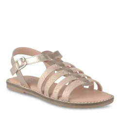 Sandales ROSE Fille CUIR Motif Iridescent Boucle