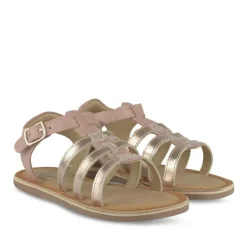 Sandales ROSE Fille CUIR Motif Etoiles Boucle