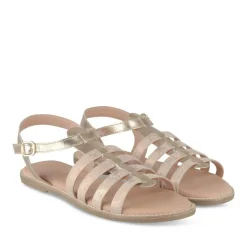 Sandales ROSE Fille CUIR Motif Iridescent Boucle