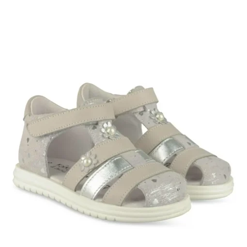 Sandales ROSE Fille CUIR Motif Iridescent Scratch