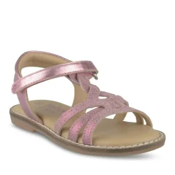 Sandales ROSE Fille CUIR Motif Iridescent Scratch
