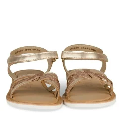 Sandales ROSE Fille CUIR Motif Paillettes Scratch