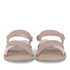 Sandales ROSE Fille CUIR Motif Tressé Scratch