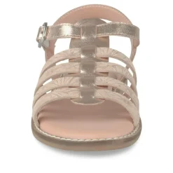 Sandales ROSE Fille CUIR Motif Iridescent Boucle