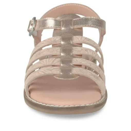 Sandales ROSE Fille CUIR Motif Iridescent Boucle