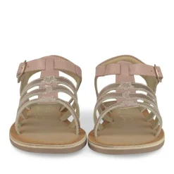 Sandales ROSE Fille CUIR Motif Etoiles Boucle