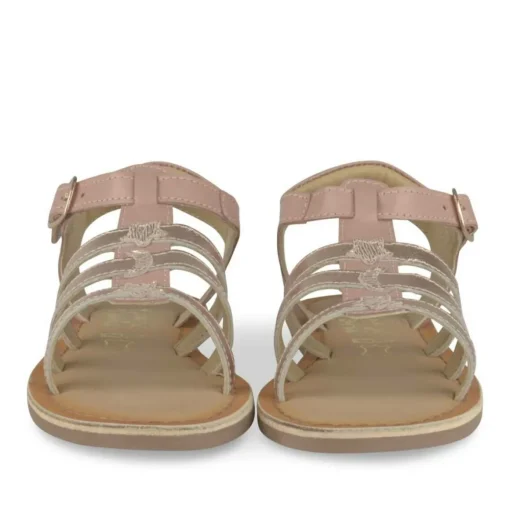 Sandales ROSE Fille CUIR Motif Etoiles Boucle