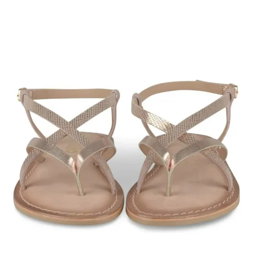 Sandales ROSE Fille CUIR Motif Animal Boucle