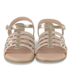 Sandales ROSE Fille CUIR Motif Iridescent Boucle