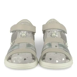 Sandales ROSE Fille CUIR Motif Iridescent Scratch