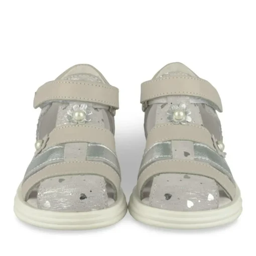 Sandales ROSE Fille CUIR Motif Iridescent Scratch