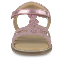 Sandales ROSE Fille CUIR Motif Iridescent Scratch