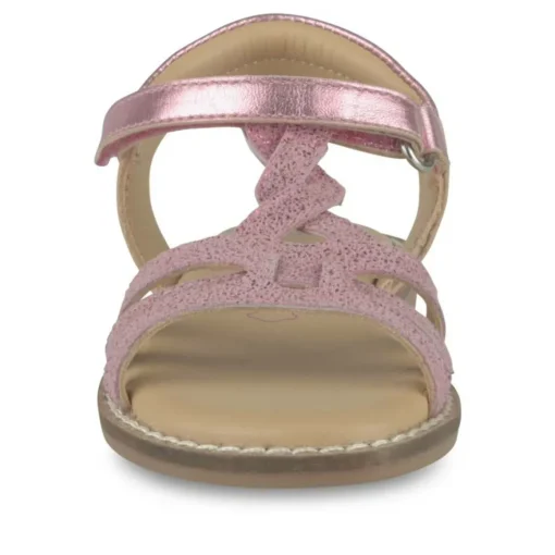 Sandales ROSE Fille CUIR Motif Iridescent Scratch