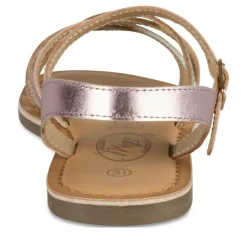 Sandales ROSE Fille CUIR Motif Paillettes Boucle