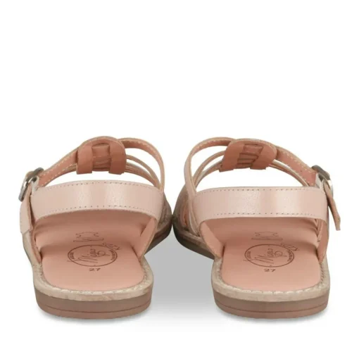 Sandales ROSE Fille CUIR Motif Coeurs Boucle