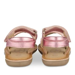 Sandales ROSE Fille CUIR Motif Perle A Enfiler