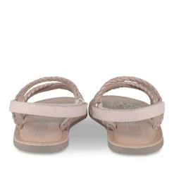 Sandales ROSE Fille CUIR Motif Tressé Scratch