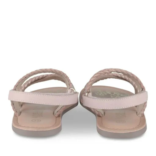 Sandales ROSE Fille CUIR Motif Tressé Scratch