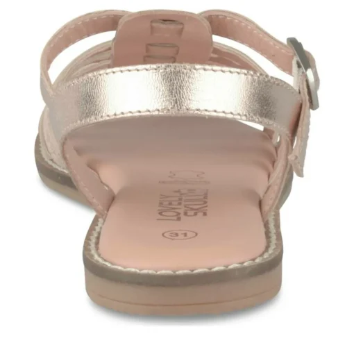 Sandales ROSE Fille CUIR Motif Iridescent Boucle