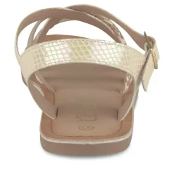 Sandales ROSE Fille CUIR Motif Iridescent Boucle