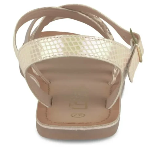 Sandales ROSE Fille CUIR Motif Iridescent Boucle