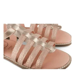 Sandales ROSE Fille CUIR Motif Iridescent Boucle