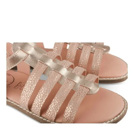 Sandales ROSE Fille CUIR Motif Iridescent Boucle