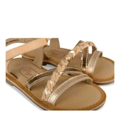 Sandales ROSE Fille CUIR Motif Vernis Scratch
