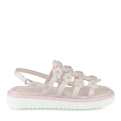 Sandales ROSE Fille Motif Fleuri Boucle