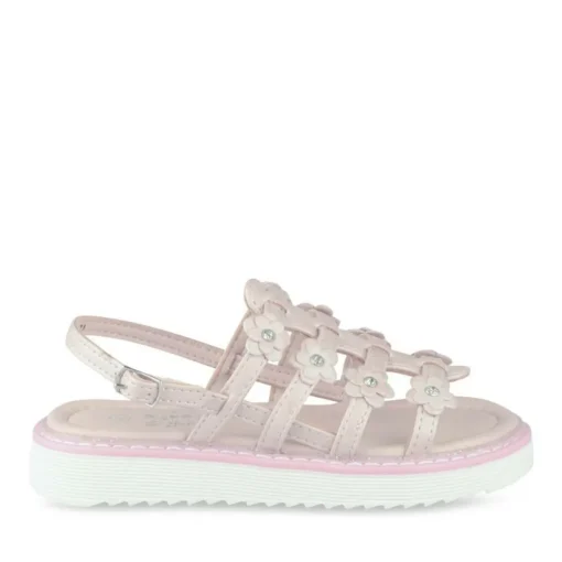 Sandales ROSE Fille Motif Fleuri Boucle