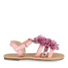 Sandales ROSE Fille Motif Fleuri Boucle