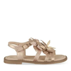 Sandales ROSE Fille Motif Fleuri Boucle