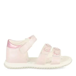 Sandales ROSE Fille Motif Fleuri Scratch