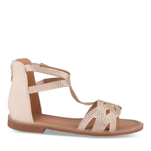 Sandales ROSE Fille Motif Paillettes Fermeture éclair