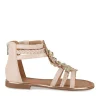 Sandales ROSE Fille Motif Fleuri Fermeture éclair