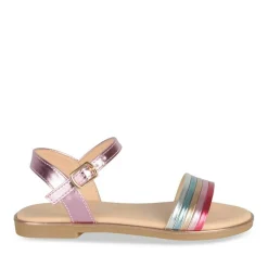 Sandales ROSE Fille Motif Iridescent Boucle