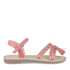 Sandales ROSE Fille Motif Tressé Boucle