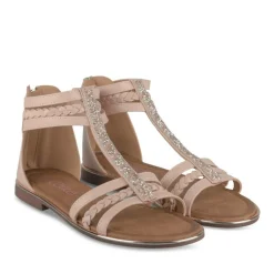 Sandales ROSE Fille Motif Paillettes Fermeture éclair
