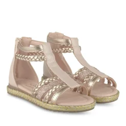 Sandales ROSE Fille Motif Tressé Fermeture éclair