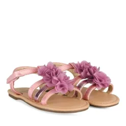 Sandales ROSE Fille Motif Fleuri Boucle