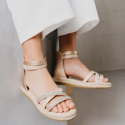 Sandales ROSE Fille Motif Paillettes Fermeture éclair