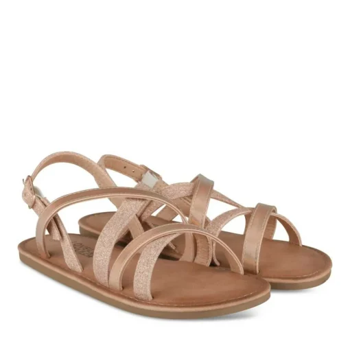 Sandales ROSE Fille Motif Paillettes Boucle