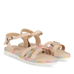 Sandales ROSE Fille Motif Paillettes Boucle