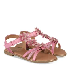 Sandales ROSE Fille Motif Fleuri Scratch