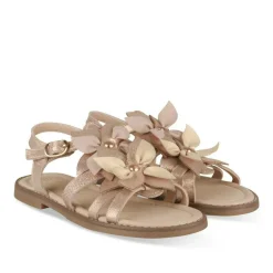 Sandales ROSE Fille Motif Fleuri Boucle