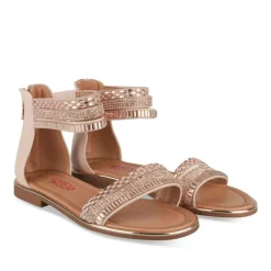 Sandales ROSE Fille Motif Paillettes Fermeture éclair
