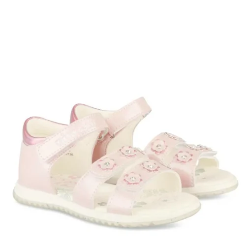 Sandales ROSE Fille Motif Fleuri Scratch