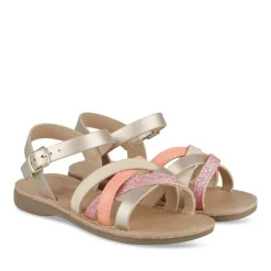 Sandales ROSE Fille Motif Iridescent Boucle