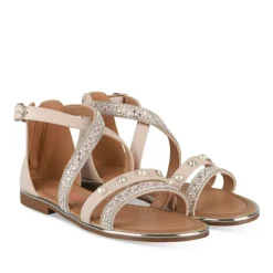 Sandales ROSE Fille Motif Perle Fermeture éclair