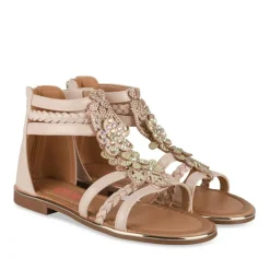 Sandales ROSE Fille Motif Fleuri Fermeture éclair